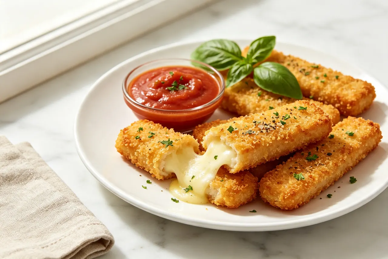 Air Fryer Mozzarella Sticks - 300 calorie dinner