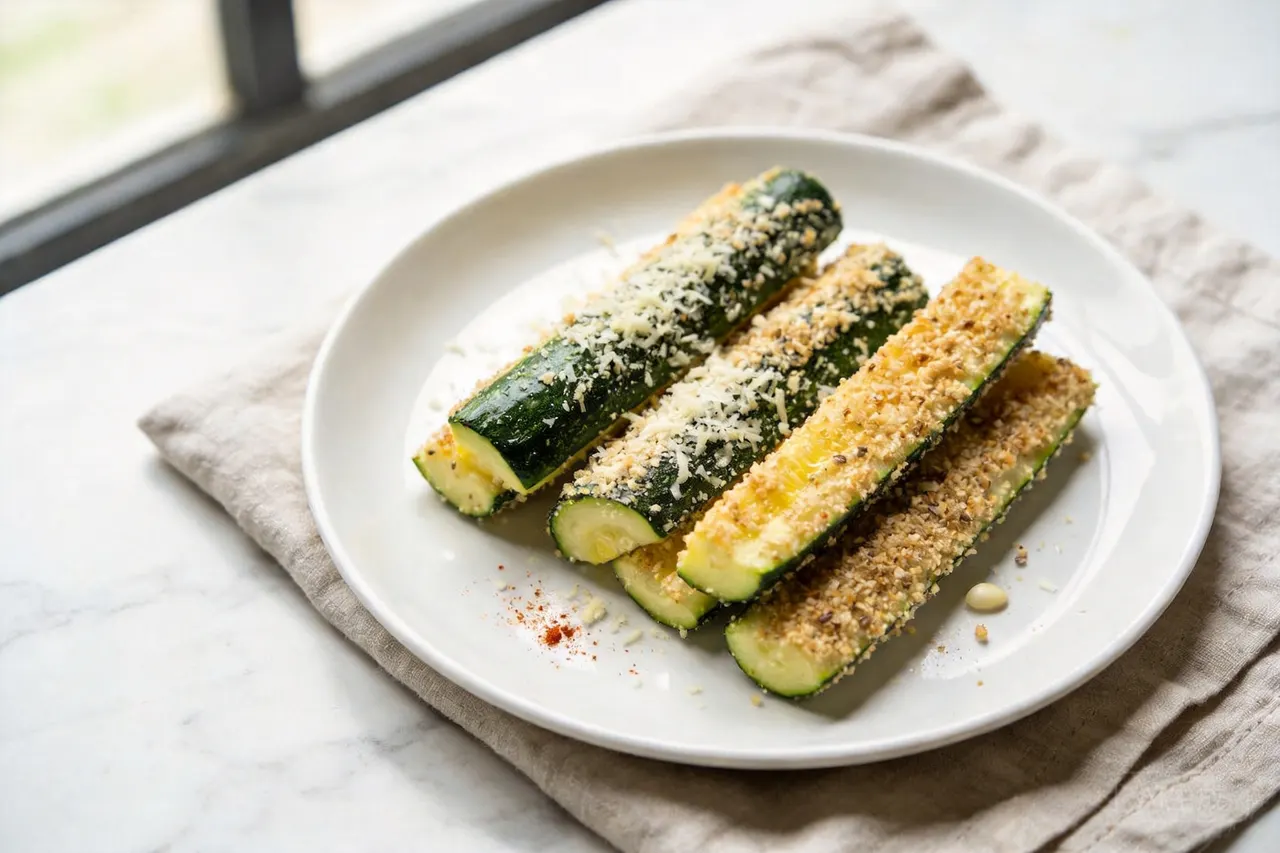 Air Fryer Zucchini Fries - 190 calorie snack