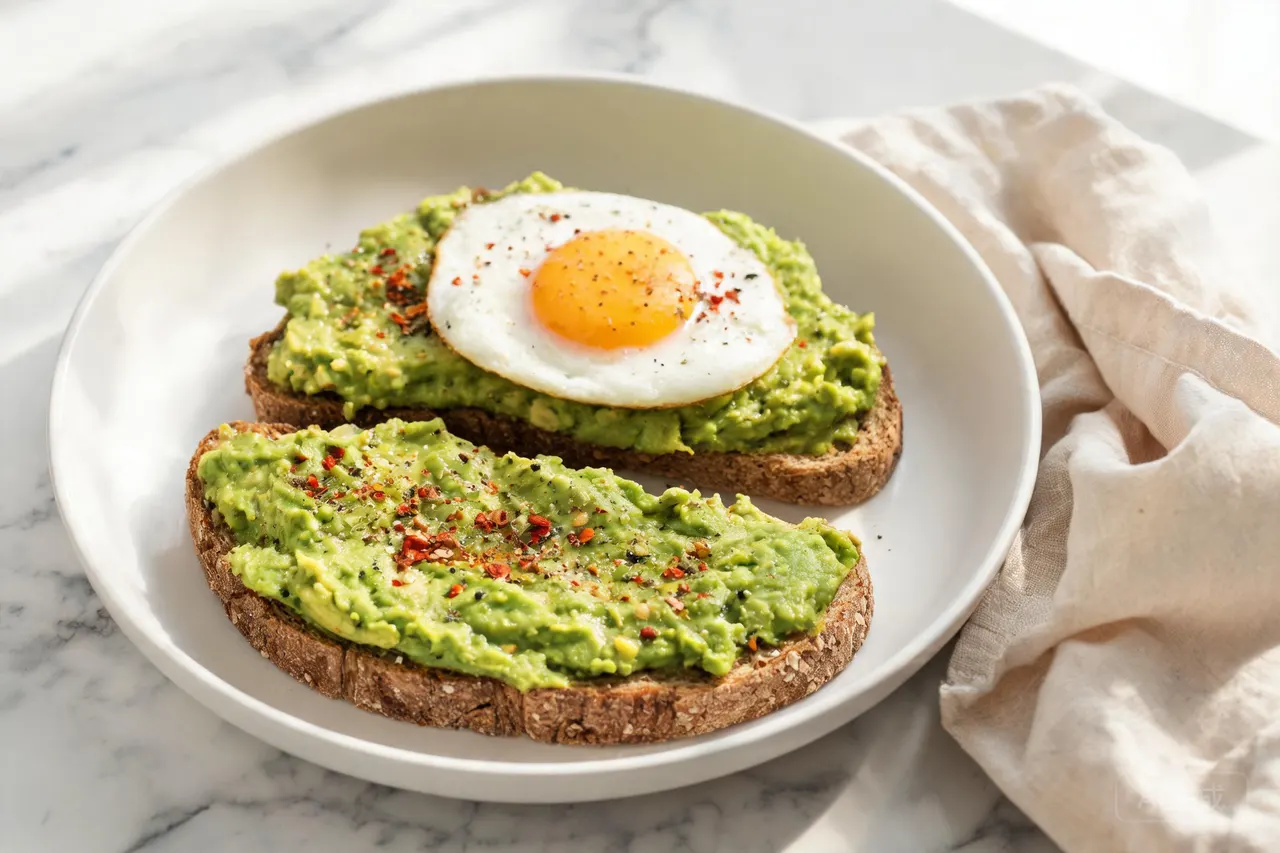 Avocado Toast with Egg - 380 calorie breakfast