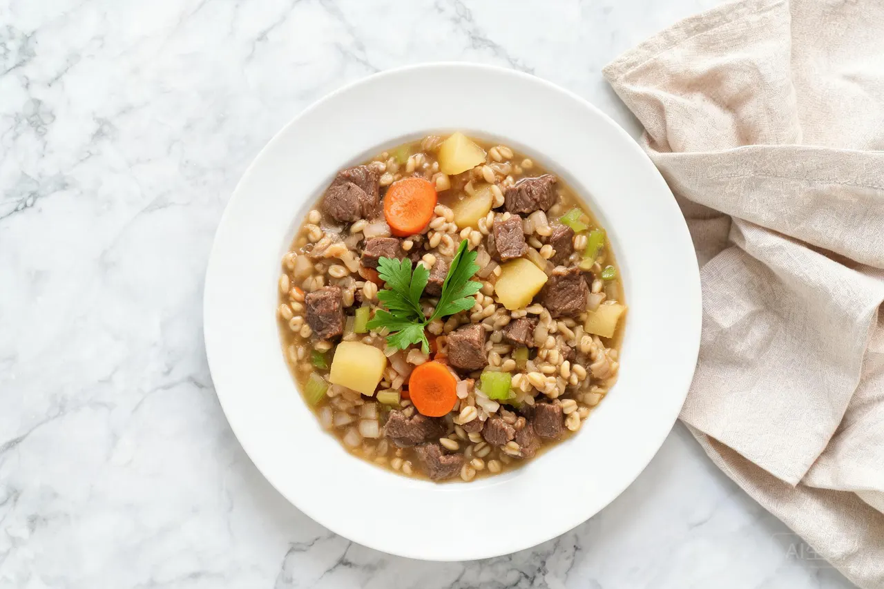 Beef and Barley Stew - 610 calorie dinner