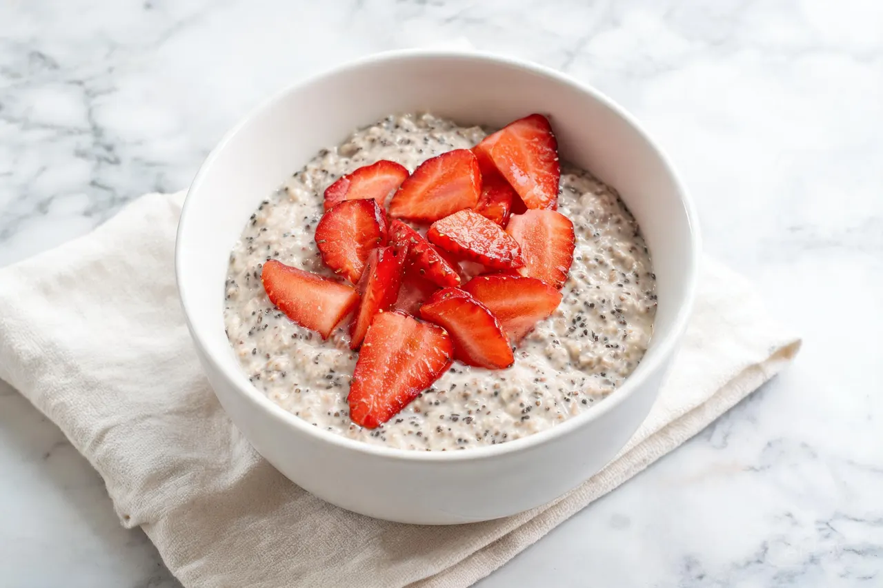 Berry Chia Overnight Oats - 250 calorie breakfast