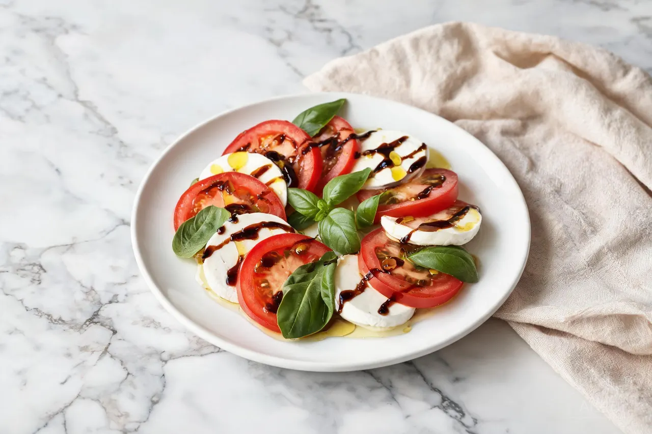 Caprese Salad with Mozzarella - 280 calorie lunch