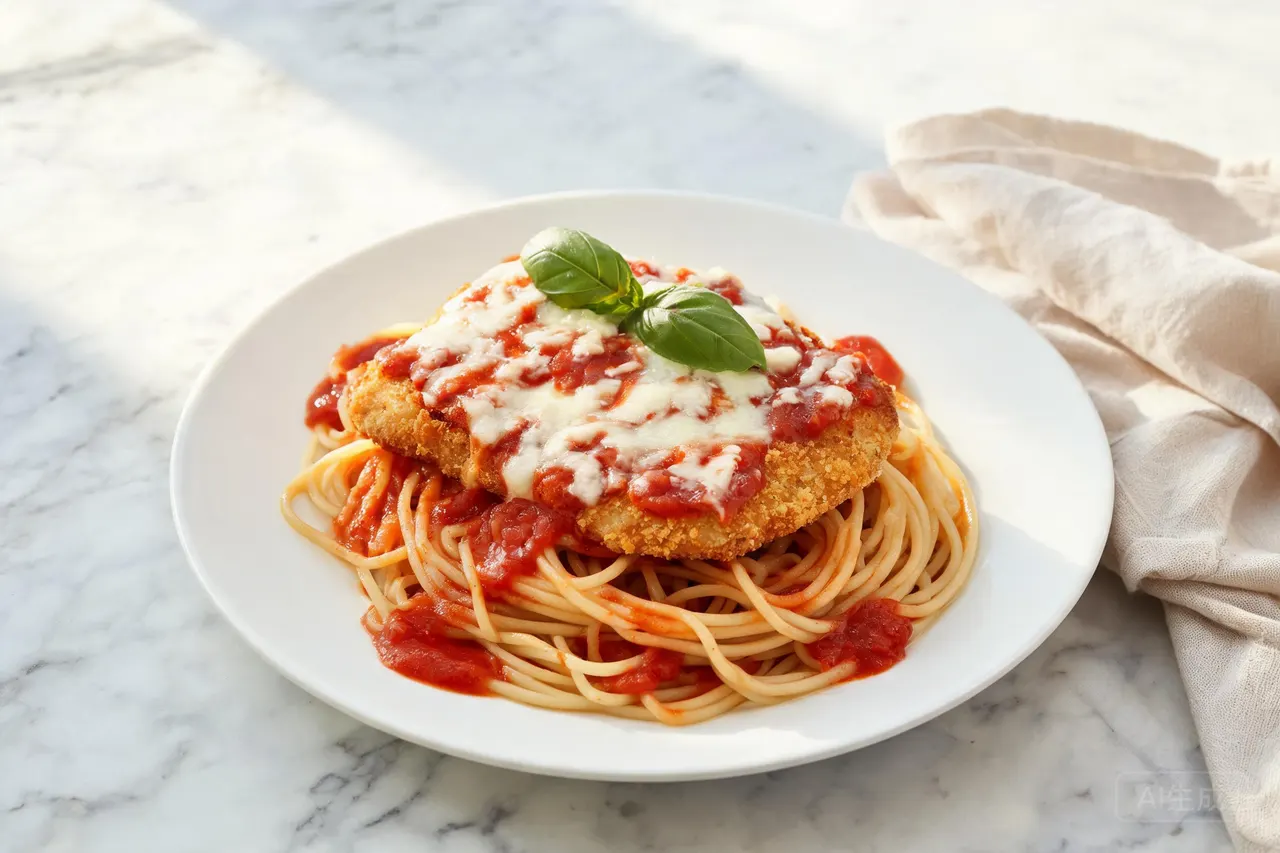 Chicken Parmesan Pasta - 670 calorie dinner