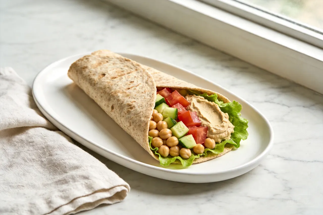 Mediterranean Chickpea Wrap - 420 calorie lunch