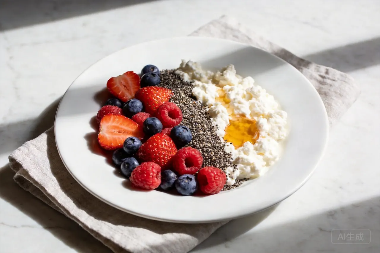 Cottage Cheese Berry Parfait - 220 calorie snack