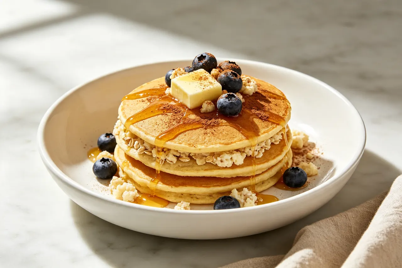 Cottage Cheese Protein Pancakes - 300 calorie breakfast
