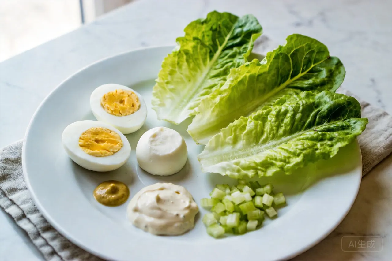 Egg Salad Lettuce Wraps - 240 calorie snack