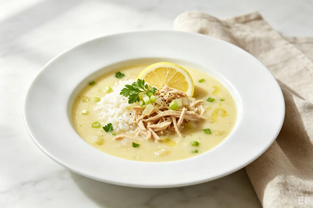 Greek Avgolemono (Lemon Chicken Soup) - 240 calorie dinner