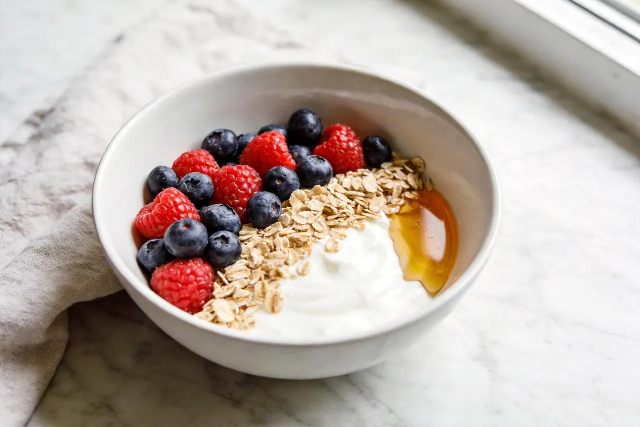 Greek Yogurt Berry Parfait - 230 calorie breakfast