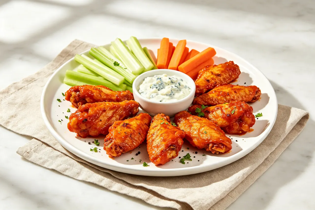 Baked Buffalo Wings (No Fryer) - 90 calorie snack