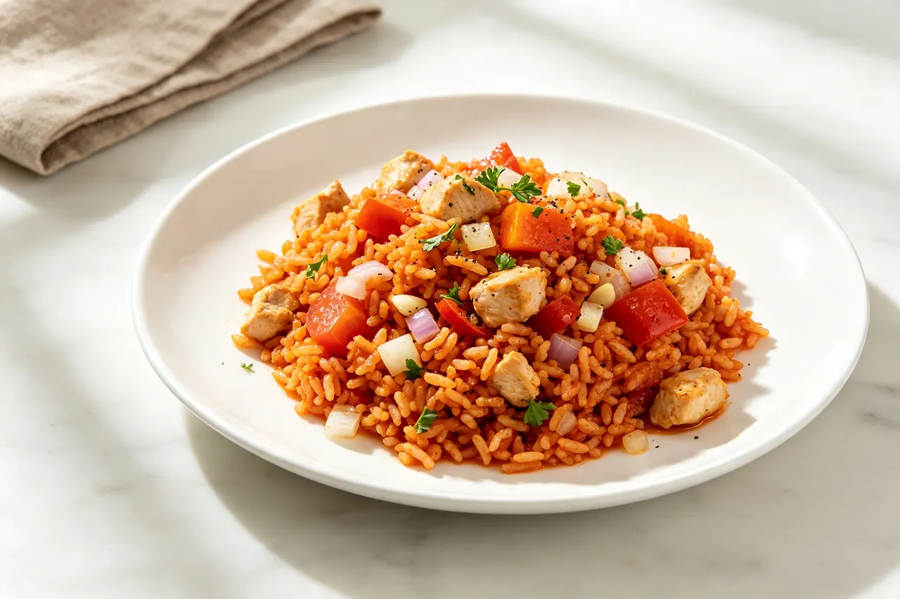 Low-Cal Jollof Rice - 450 calorie dinner