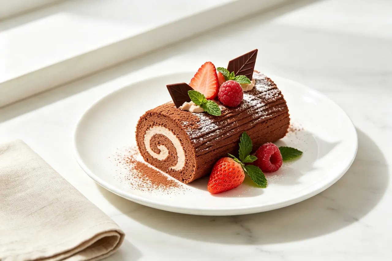Light Yule Log (Buche de Noel) - 200 calorie dessert