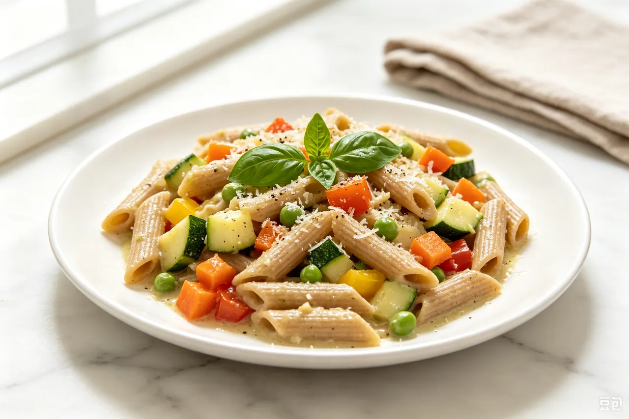 One-Pot Pasta Primavera - 430 calorie dinner