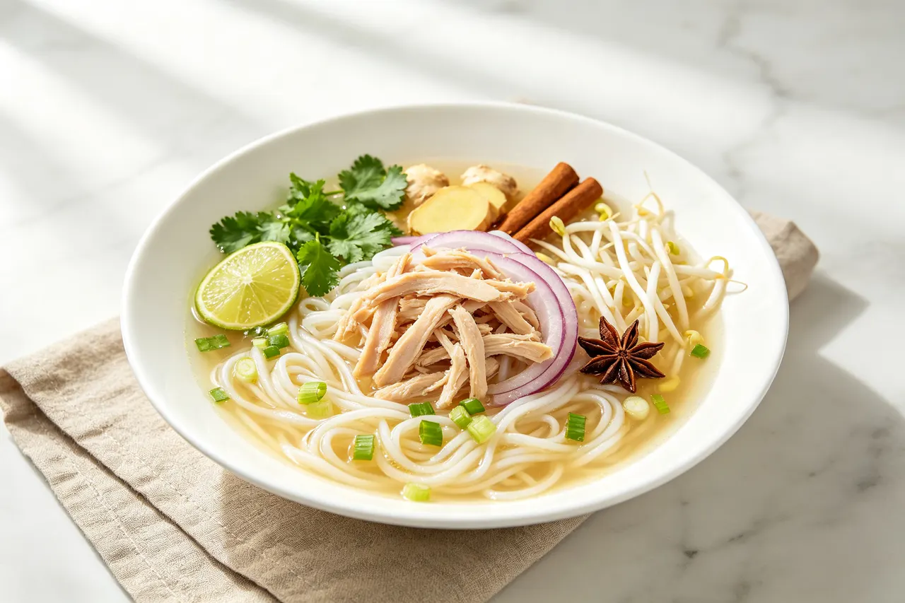 Pho Ga (Vietnamese Chicken Noodle Soup) - 380 calorie dinner