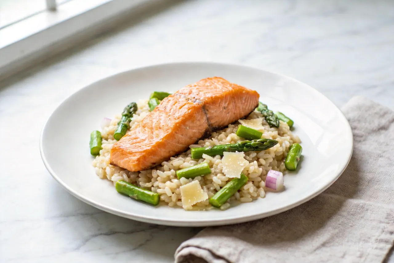 Salmon Risotto - 640 calorie dinner