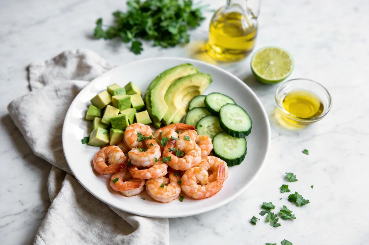 Shrimp Avocado Salad - 280 calorie lunch