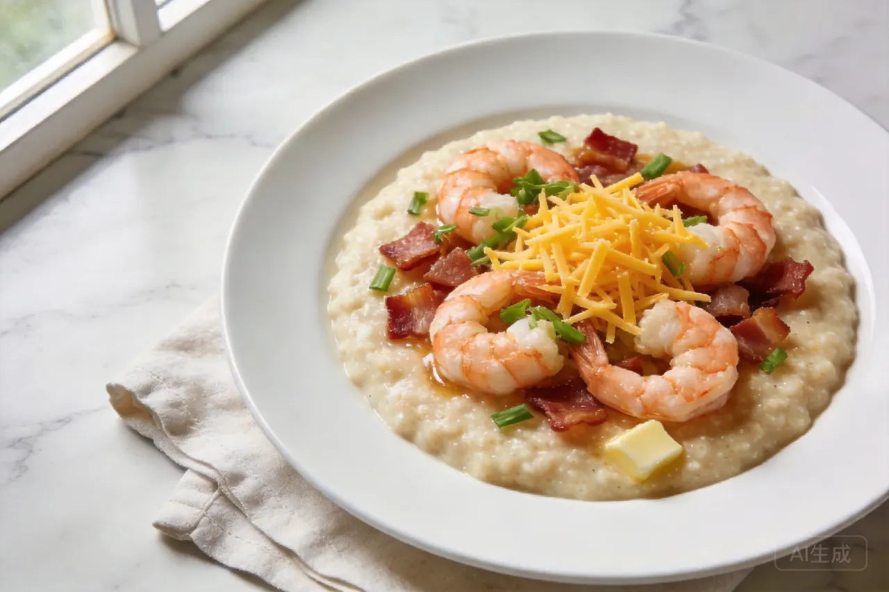 Shrimp and Grits - 570 calorie dinner