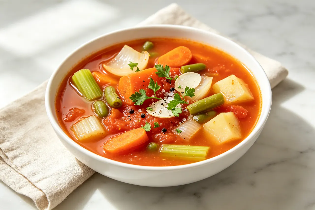 Slow Cooker Vegetable Soup - 180 calorie lunch