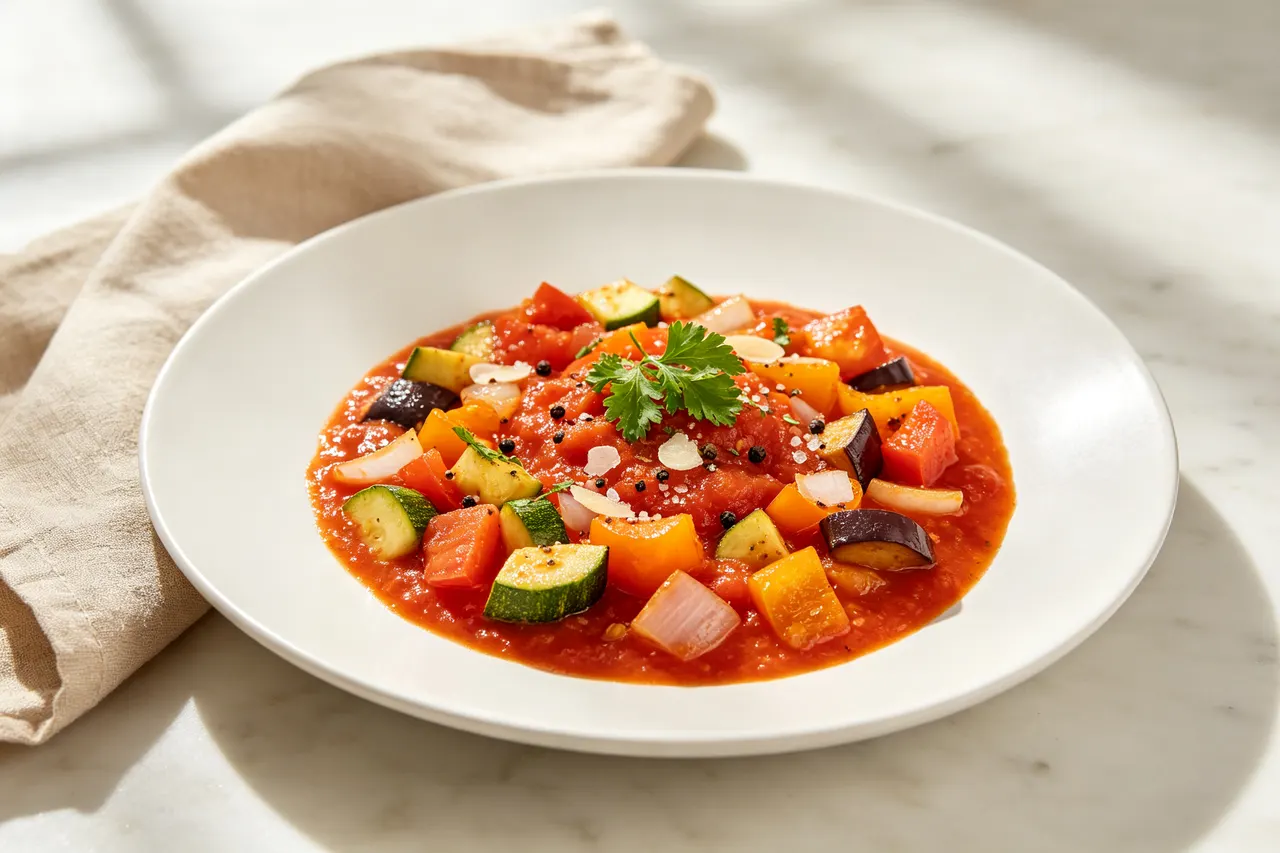 Spanish Pisto (Manchego Ratatouille) - 180 calorie lunch