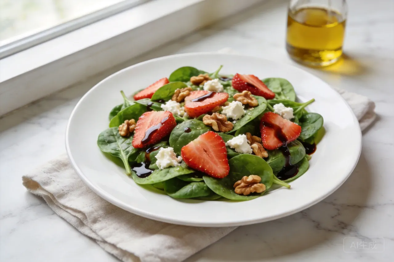 Spinach Strawberry Salad - 250 calorie lunch
