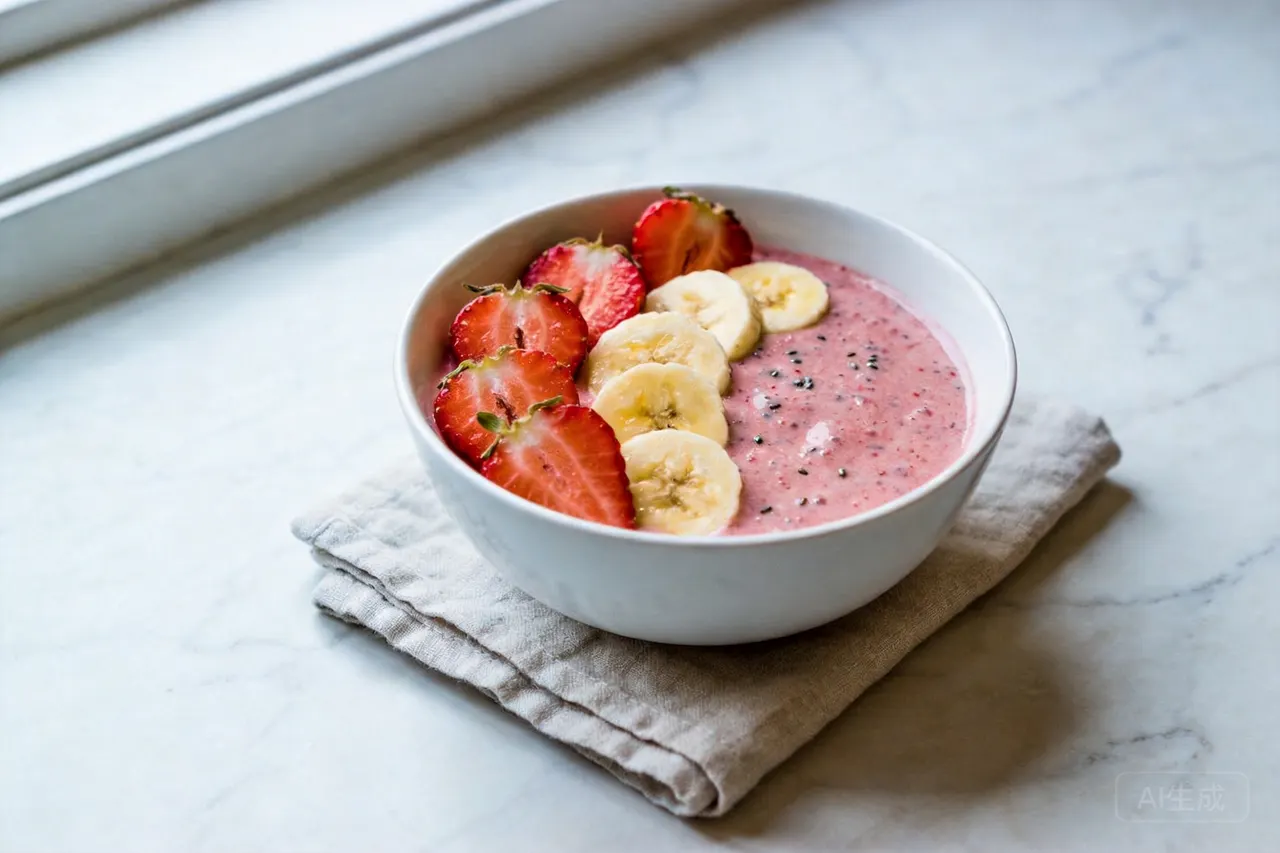 Strawberry Banana Smoothie - 190 calorie breakfast