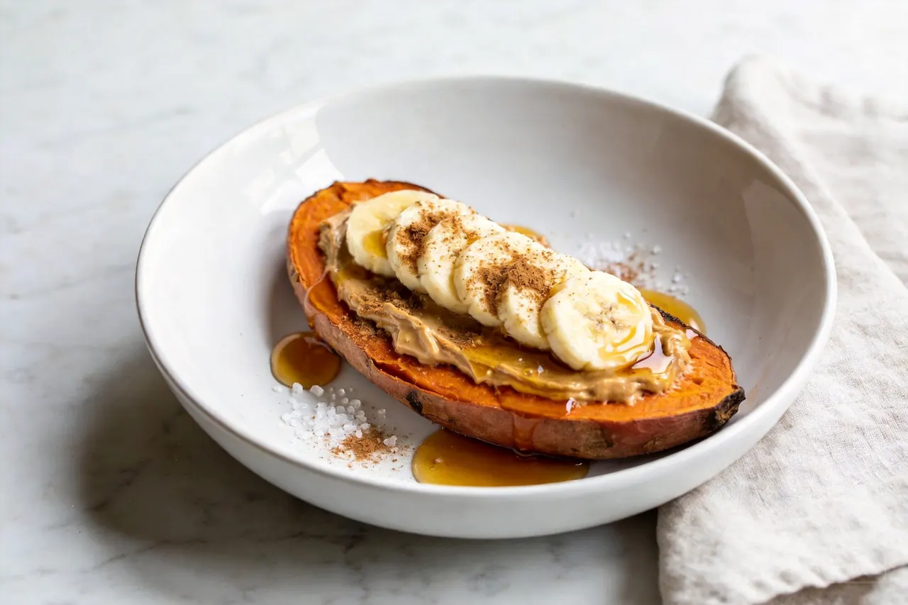 Loaded Sweet Potato Toast - 240 calorie breakfast