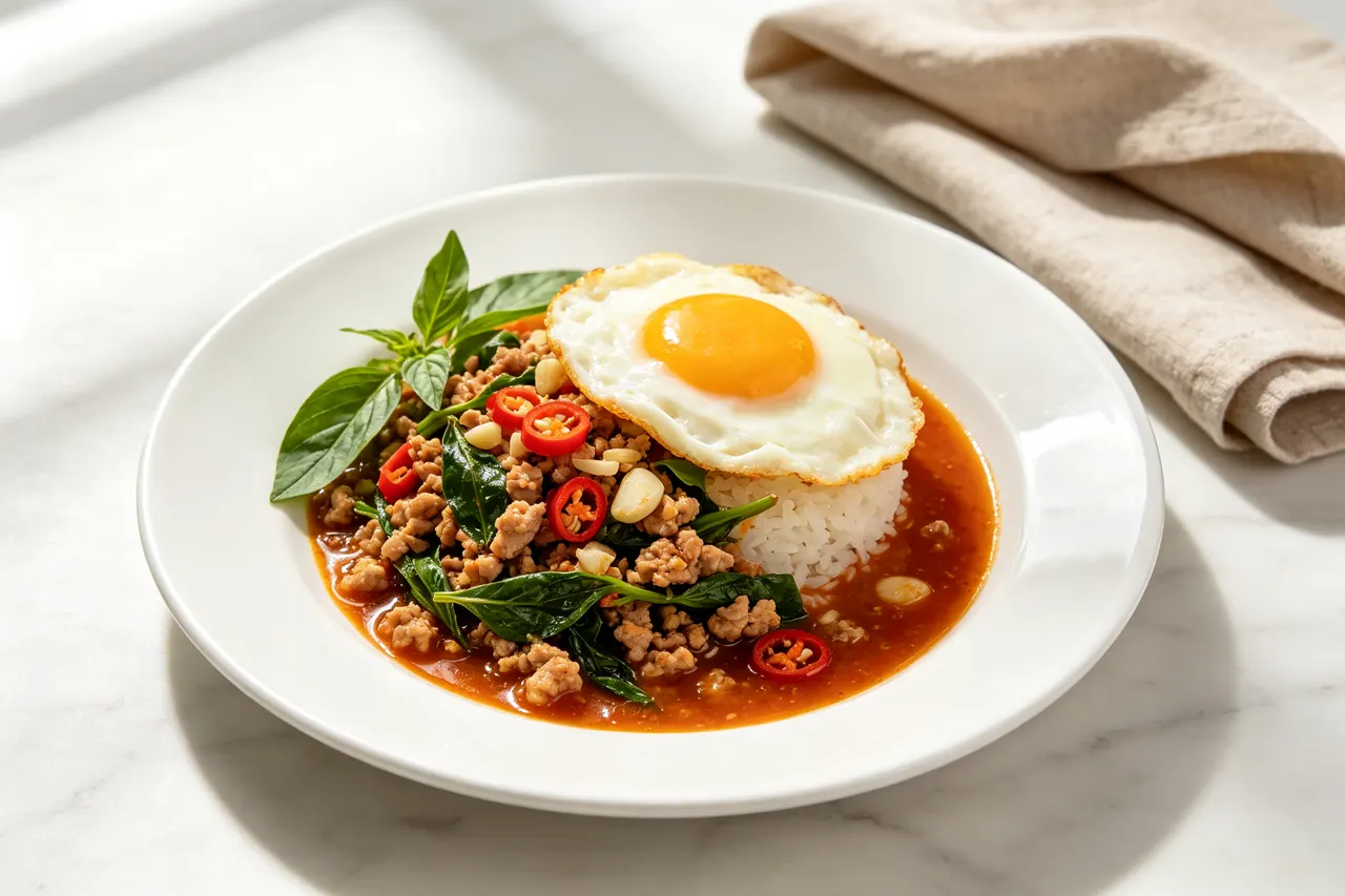 Thai Basil Chicken (Pad Kra Pao) - 320 calorie dinner