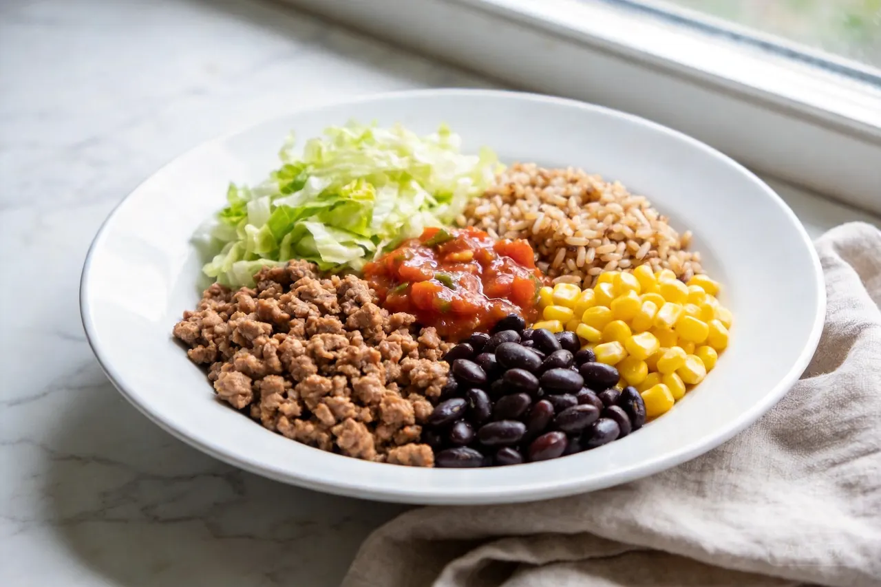 Turkey Taco Bowl - 450 calorie lunch